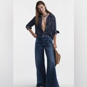 Anthropologie Pilcro High Waist Wide Leg Trouser Jeans Size 27